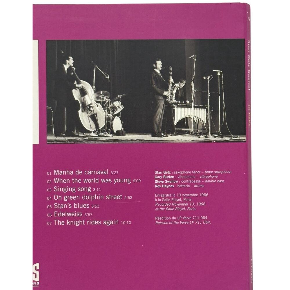Stan Getz Quartet - In Paris Music CD 2002 Universal Music Saxophone Reissue - Picture 4 of 16